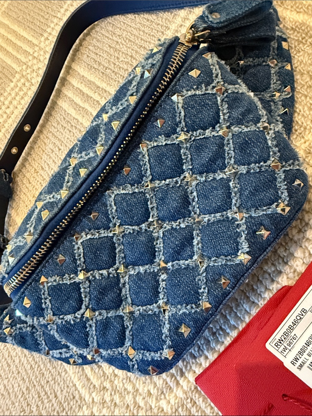 Valentino Small Denim Studded Belt Bag - Picture 2 of 6